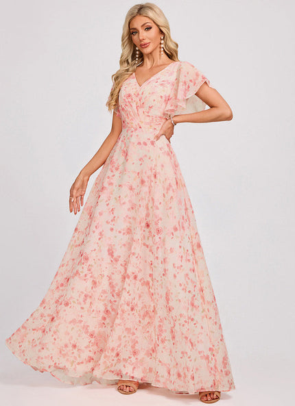 Robe Pastel Rose Demoiselle D'Honneur Élégante