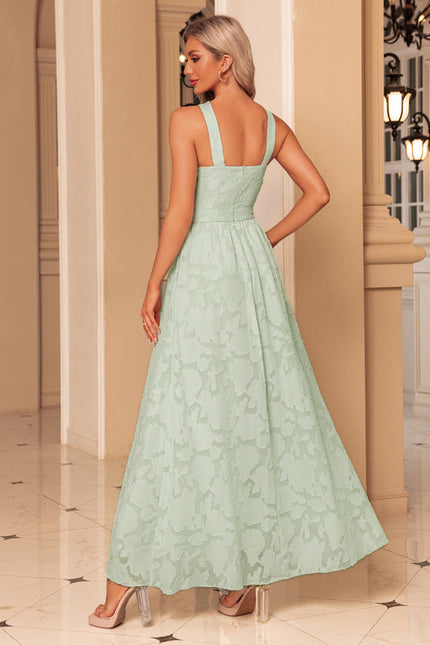 Robe Pastel Verte Maxi Trapèze Jacquard - gallery 5