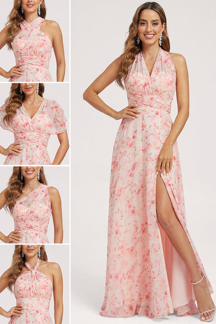 Robe Pastel Rose Trapèze Décolleté Col V