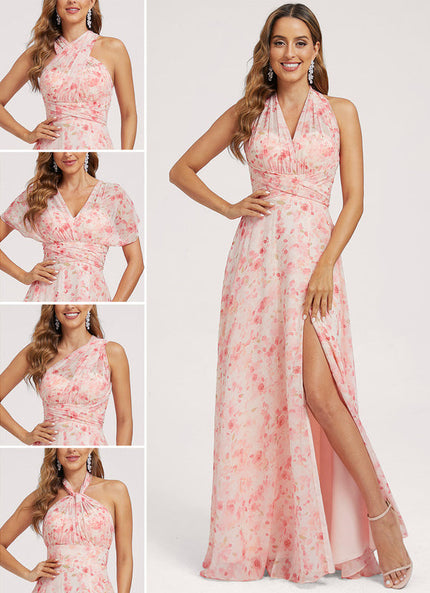 Robe Pastel Rose Trapèze Décolleté Col V