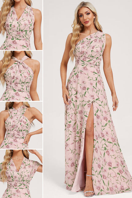 Robe Pastel Rose Trapèze Décolleté Col V