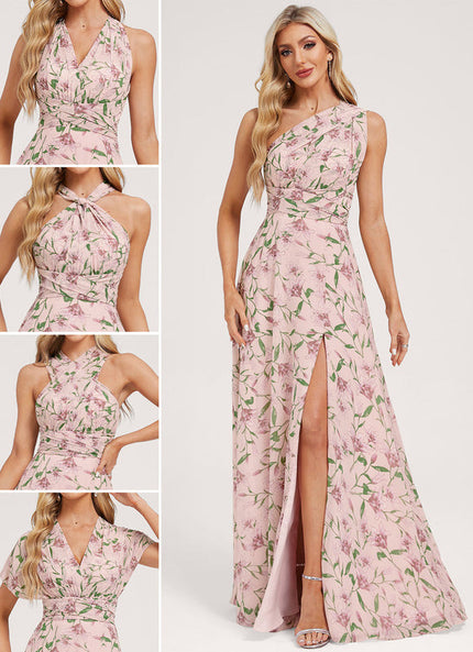 Robe Pastel Rose Trapèze Décolleté Col V