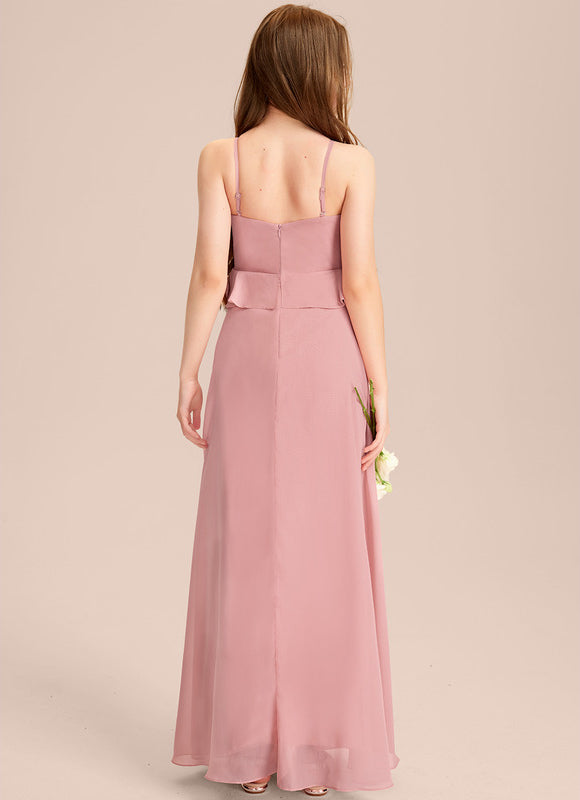 Robe Pastel Junior Rose Volants Longue - gallery 5