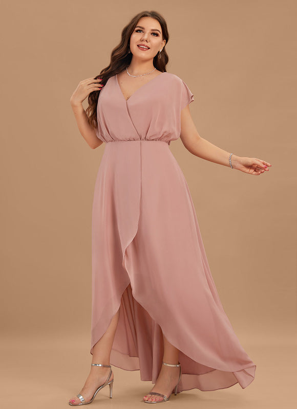Robe Pastel Verte Col V Asymétrique - gallery 4