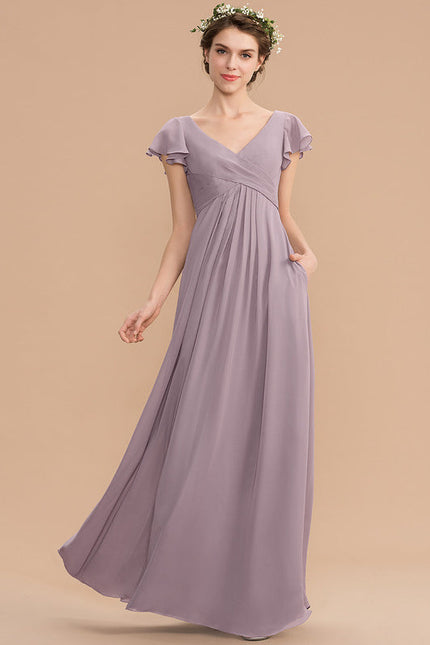 Robe Pastel Rose Demoiselle D'Honneur Élégante
