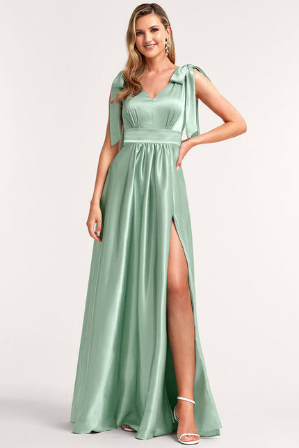 Robe Pastel Rose Satin Demoiselle D'Honneur - gallery 2