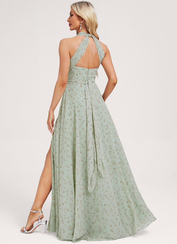 Robe Pastel Rose Trapèze Décolleté Col V - gallery 4