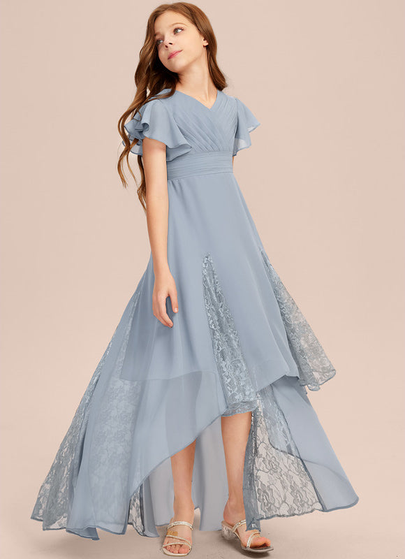 Robe Pastel Blanche Col V Asymétrique - gallery 5