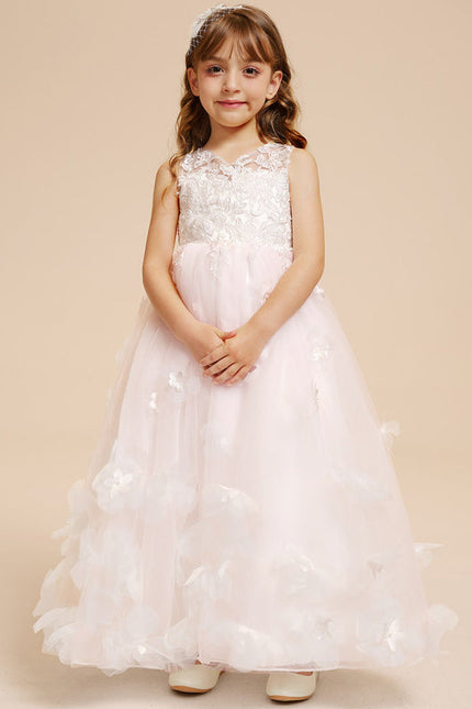 Robe Pastel Rose Dentelle Princesses Fille - gallery 9