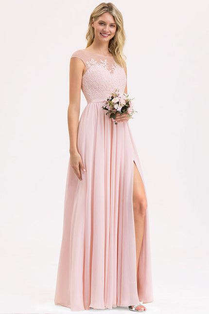Robe Pastel Rose Demoiselle D'Honneur Élégante - gallery 4