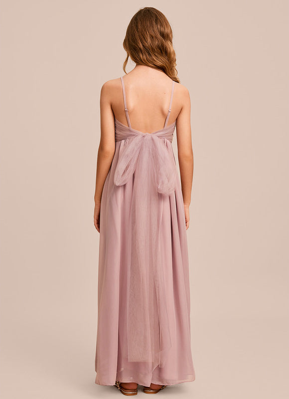 Robe Pastel Verte Col V Longueur Maxi - gallery 5
