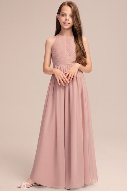 Robe Pastel Rose Demoiselle D'Honneur Trapèze - gallery 1