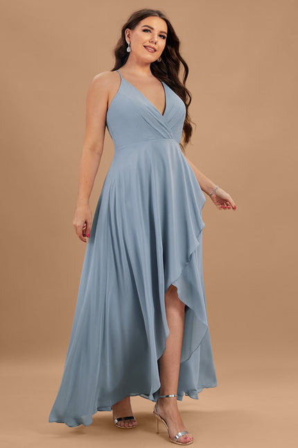 Robe Pastel Verte Col V Asymétrique - gallery 8