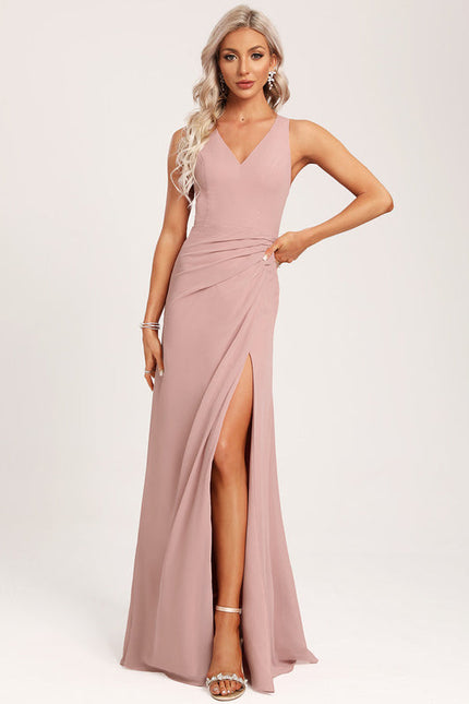Robe Pastel Rose Demoiselle D'Honneur Élégante - gallery 3