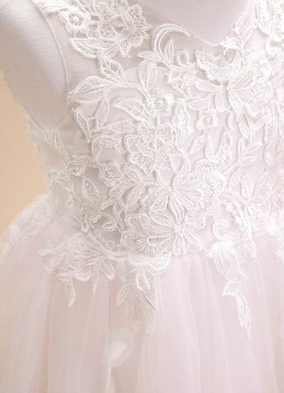 Robe Pastel Rose Dentelle Princesses Fille - gallery 7