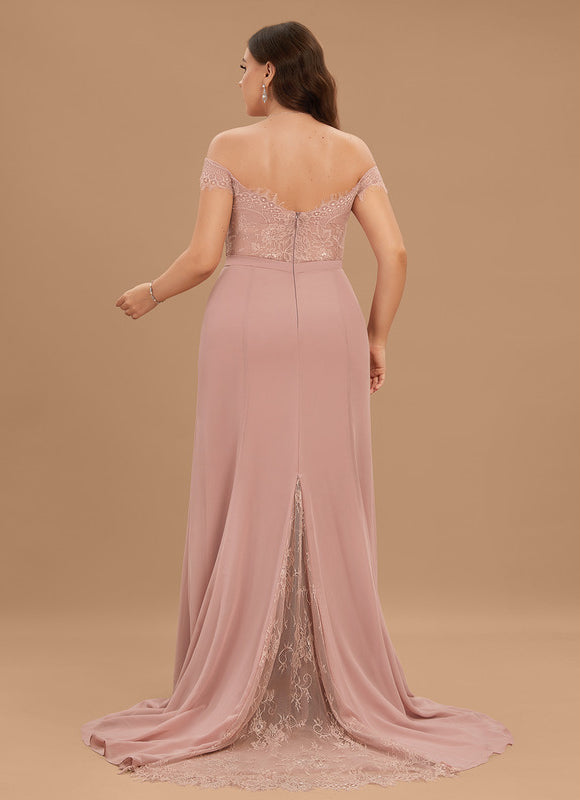 Robe Pastel Rose Sirène Dentelle Paillettes - gallery 8