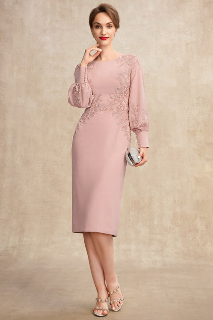 Robe Pastel Rose Fourreau Mère De La Mariée - gallery 4