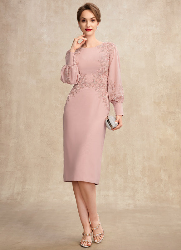 Robe Pastel Rose Fourreau Mère De La Mariée - gallery 4