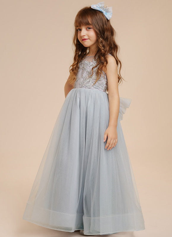Robe Pastel Bleu Col Rond Longue - gallery 9