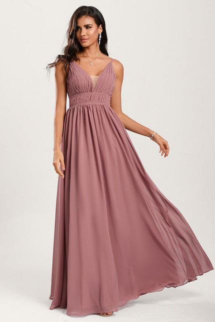 Robe Pastel Rose Demoiselle D'Honneur Élégante - gallery 5