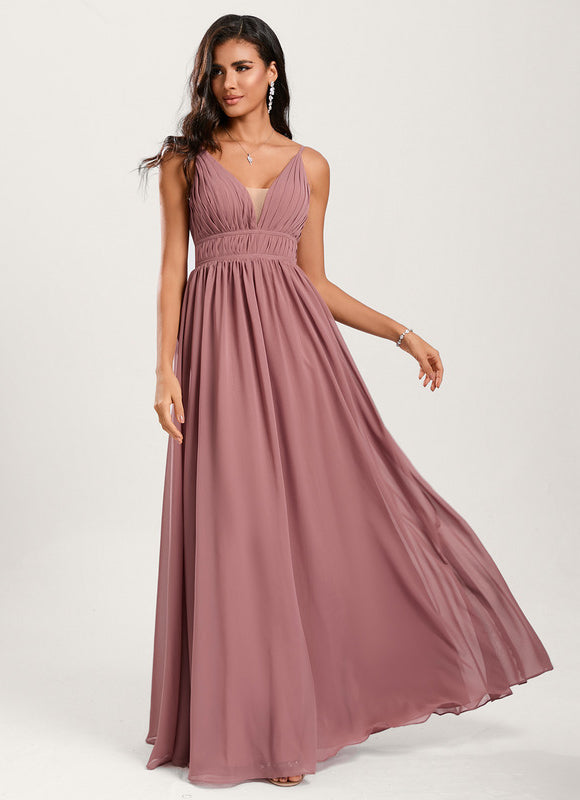 Robe Pastel Rose Demoiselle D'Honneur Élégante - gallery 5