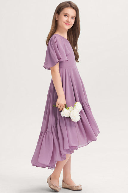 Robe Pastel Verte Trapèze Col V Junior - gallery 2