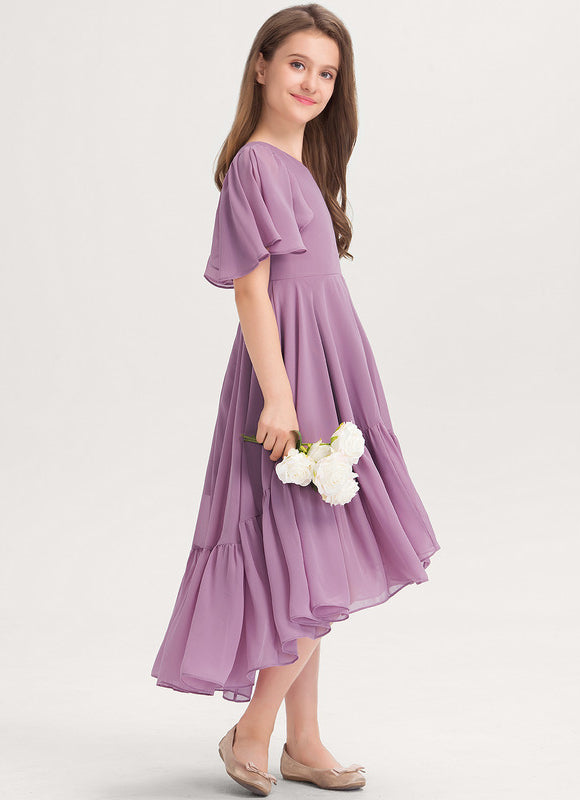 Robe Pastel Verte Trapèze Col V Junior - gallery 2