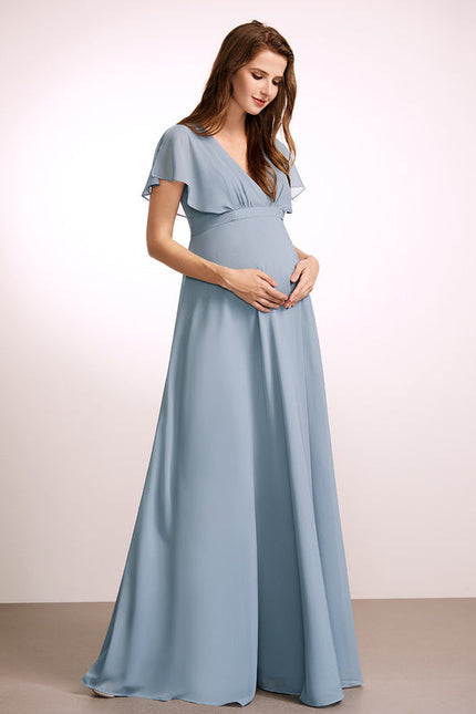 Robe Pastel Rose Demoiselle D'Honneur Volants - gallery 3