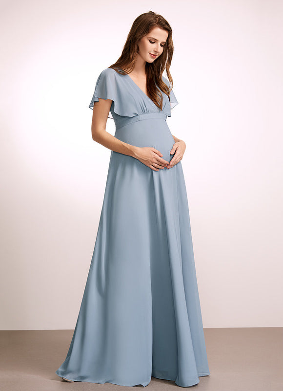 Robe Pastel Rose Demoiselle D'Honneur Volants - gallery 3