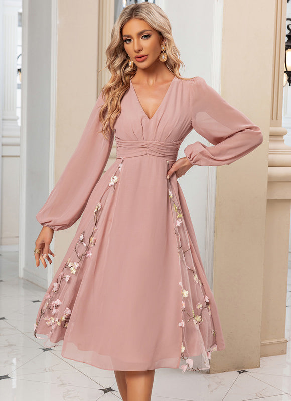 Robe Pastel Blanche Plissée Midi Élégante - gallery 8