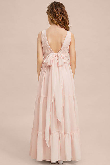 Robe Pastel Verte Col V Longueur Maxi - gallery 7