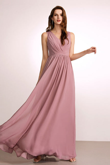 Robe Pastel Rose Demoiselle D'Honneur Élégante - gallery 2
