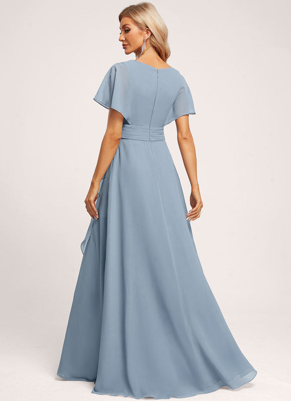 Robe Pastel Rose Demoiselle D'Honneur Élégante - gallery 1
