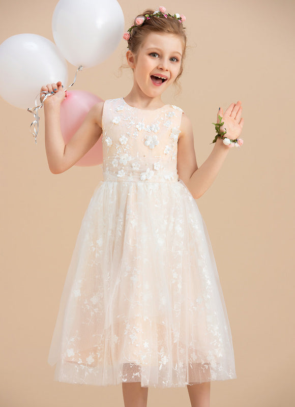 Robe Pastel Crème Fleuri Pour Mariage Fille