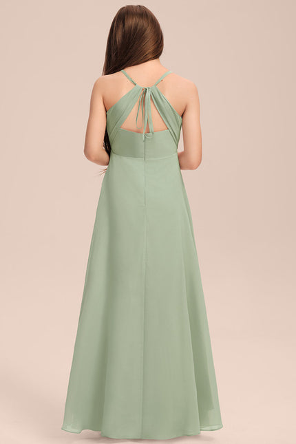 Robe Pastel Jaune Col V Longue - gallery 2