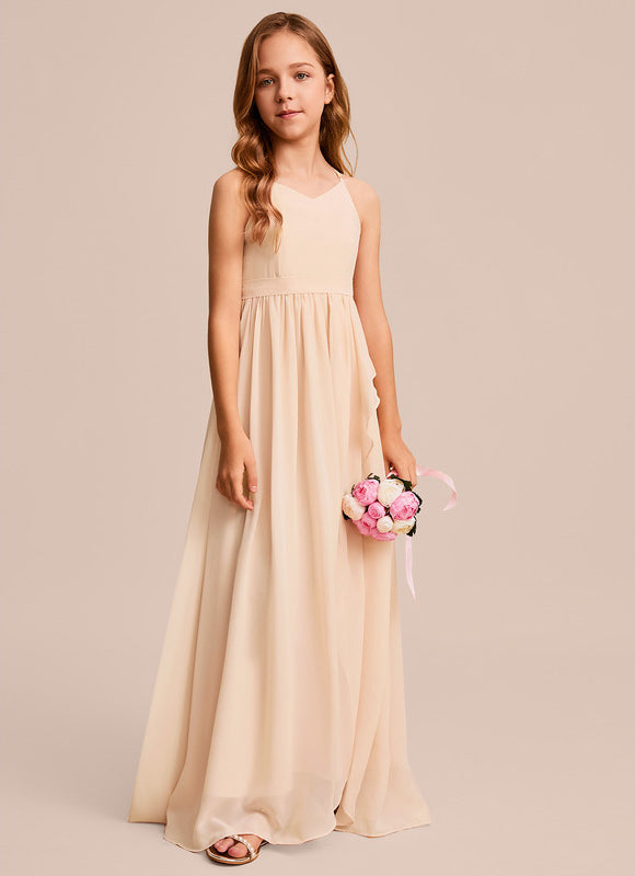 Robe Pastel Verte Col V Longueur Maxi - gallery 1