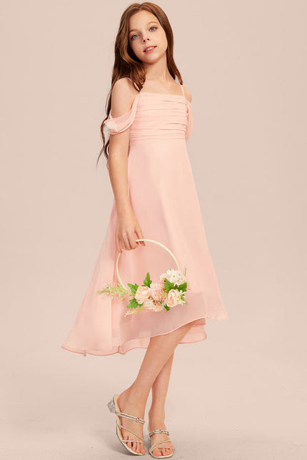 Robe Pastel Vert Mousseline Trapèze Junior - gallery 3