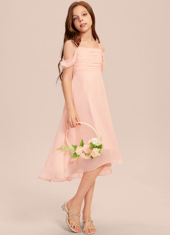 Robe Pastel Vert Mousseline Trapèze Junior - gallery 3