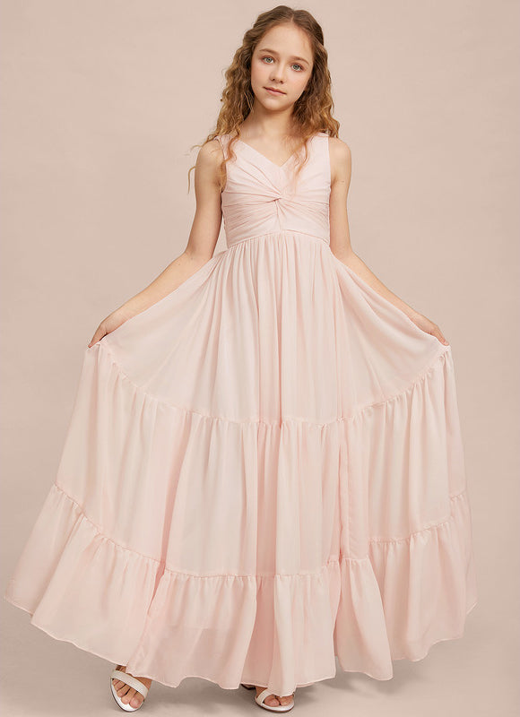 Robe Pastel Verte Col V Longueur Maxi - gallery 3