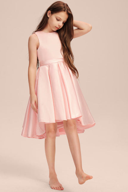 Robe Pastel Rose Col Rond Trapèze Junior - gallery 1