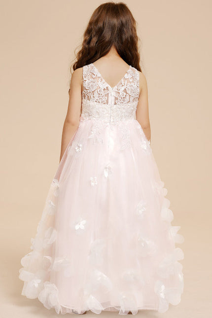 Robe Pastel Rose Dentelle Princesses Fille - gallery 5