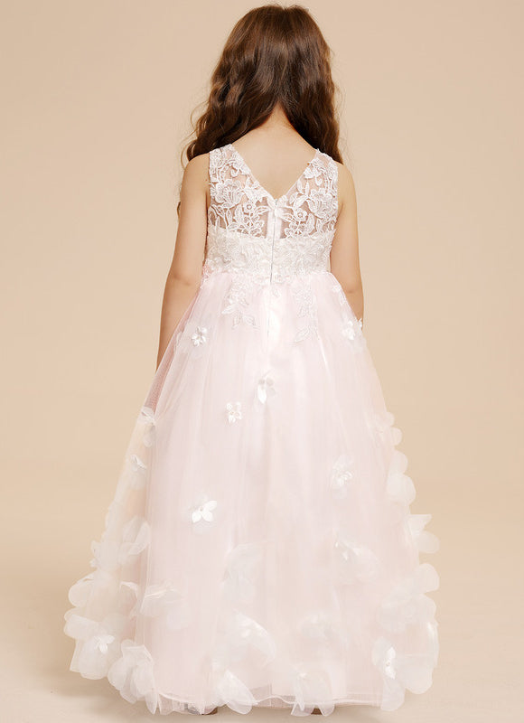 Robe Pastel Rose Dentelle Princesses Fille - gallery 5