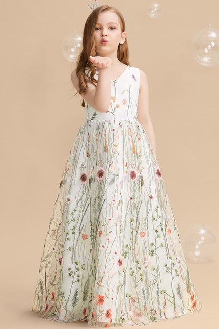 Robe Pastel Verte Dentelle Fleuri Fille Mariage