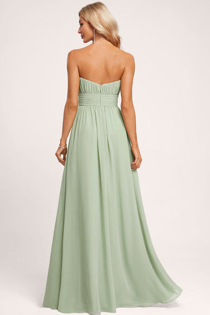 Robe Pastel Verte Épaules Dénudées Longue - gallery 6
