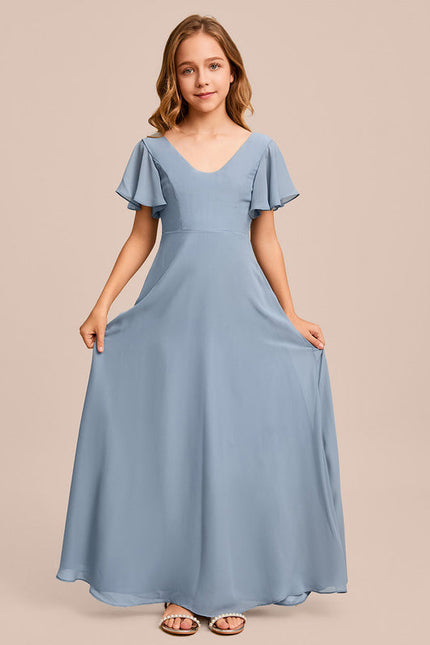 Robe Pastel Verte Col V Longueur Maxi