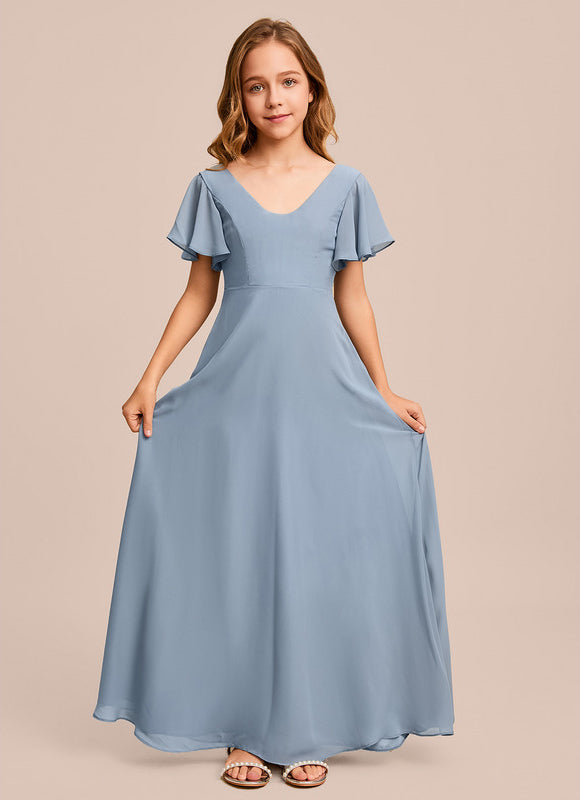 Robe Pastel Verte Col V Longueur Maxi