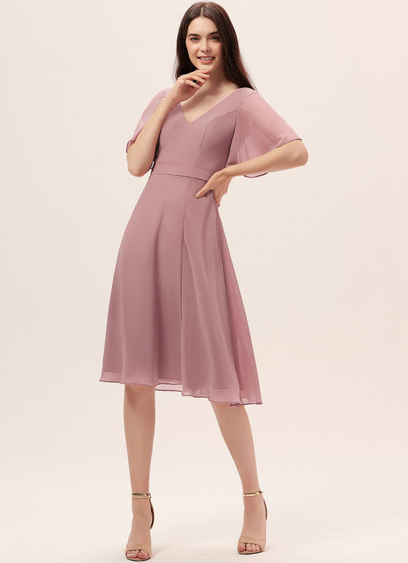 Robe Pastel Rose Demoiselle D'Honneur Chic - gallery 2