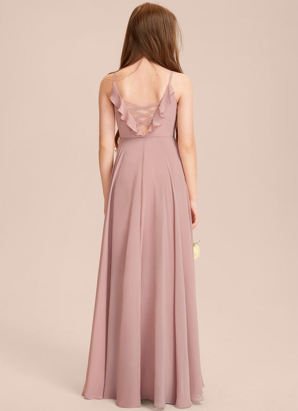 Robe Pastel Verte Col V Longueur Maxi - gallery 5