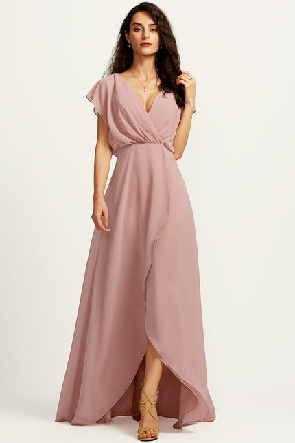 Robe Pastel Verte Col V Asymétrique - gallery 2