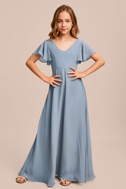 Robe Pastel Verte Col V Longueur Maxi - gallery 2